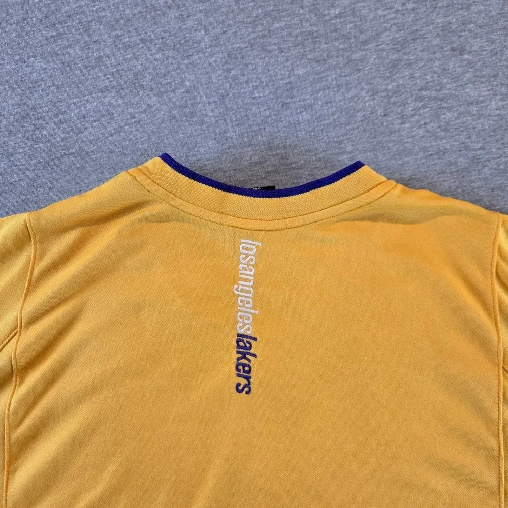 Vintage Nike Warm Up Shirt Mens Large Gold 2002-03 Los Angeles Lakers NBA Y2K
